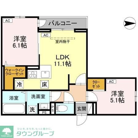 (仮称)D-ROOM大林PJの物件間取画像